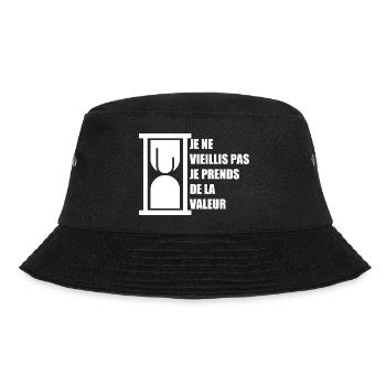 Ich werde nicht alt, ich steigere meinen Wert - Bucket Hat - Schwarz - Vorne - Lela (165cm)