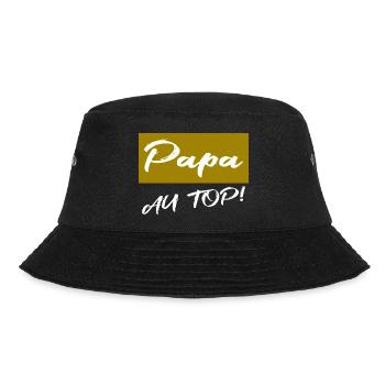 VATERTAG. FROHER VATERTAG. PAPA. ALLES GUTE - Bucket Hat - Schwarz - Vorne - Lela (165cm)