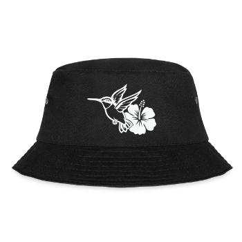 Kolibri Vogel Hibiskus Blume - Bucket Hat - Schwarz - Vorne - Lela (165cm)