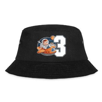 3rd Birrdday Astronaut Space Adventure for Boys - Bucket Hat - Schwarz - Vorne - Lela (165cm)