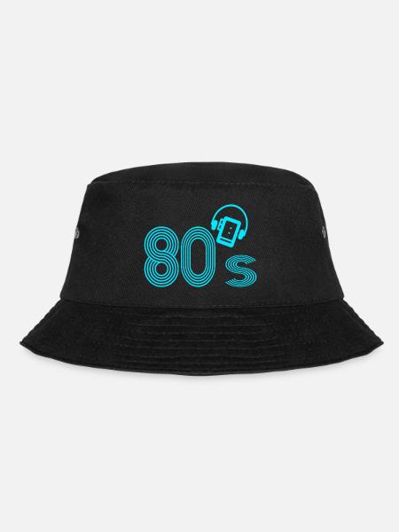 80er Jahre - Bucket Hat - Schwarz