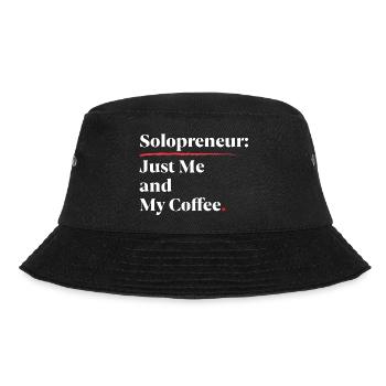 Solopreneur Vibes: Just Me & My Coffee [Weiß] - Bucket Hat - Schwarz - Vorne - Lela (165cm)
