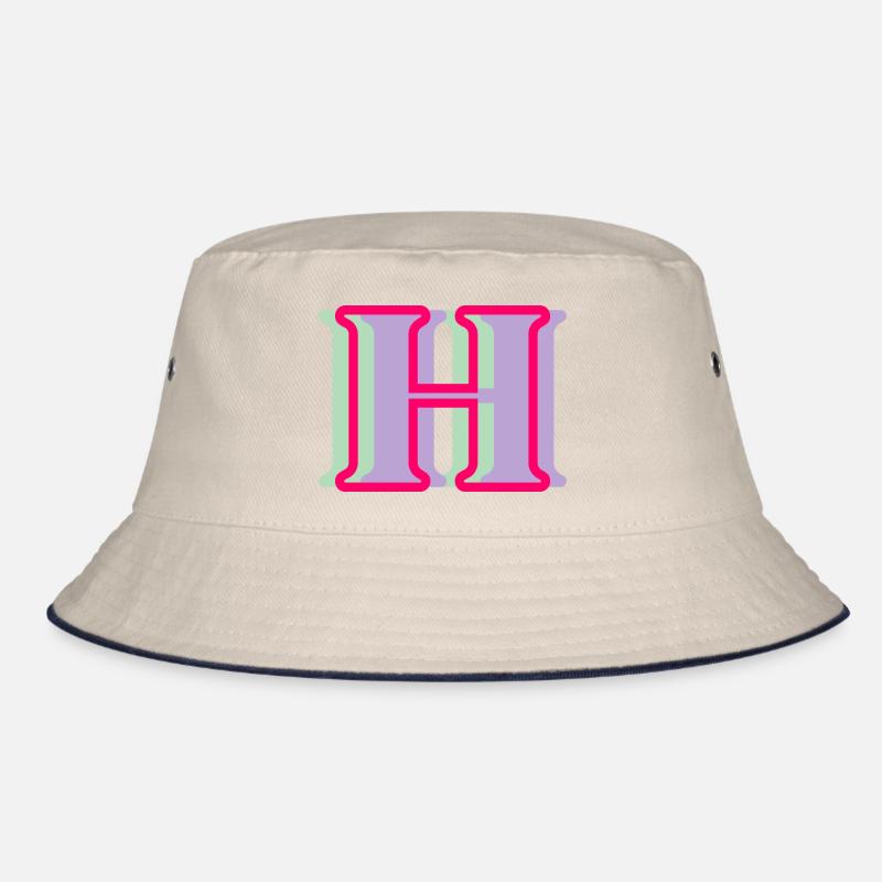 Multi-coloured letter h Bucket Hat