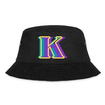 Mehrfarbiger Buchstabe k - Bucket Hat - Schwarz - Vorne - Lela (165cm)