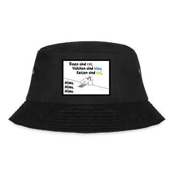 Rosen sind Rot, Veilchen sind blau, Katzen Lustig - Bucket Hat - Schwarz - Vorne - Lela (165cm)
