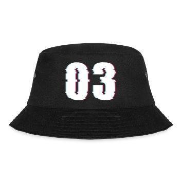 Three 3 Three 03 Number Effect Distorted Number - Bucket Hat - black - Front - Lela (165cm)