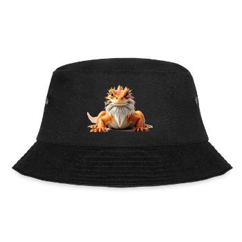 Bearded dragon orange white beard reptiles animal - Bucket Hat - Schwarz - Vorne - Lela (165cm)