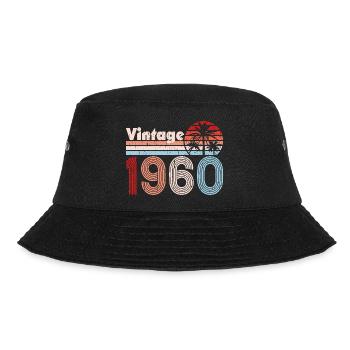 Vintage 1960 Palmen Retro Geburtstag - Bucket Hat - Schwarz - Vorne - Lela (165cm)
