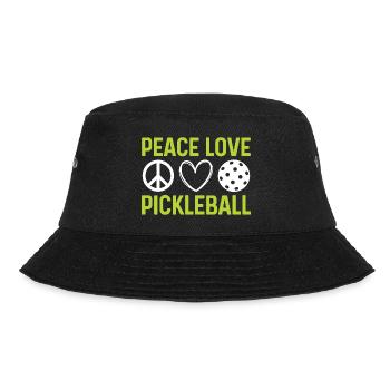 Peace Love Pickleball - Bucket Hat - black - Front - Lela (165cm)