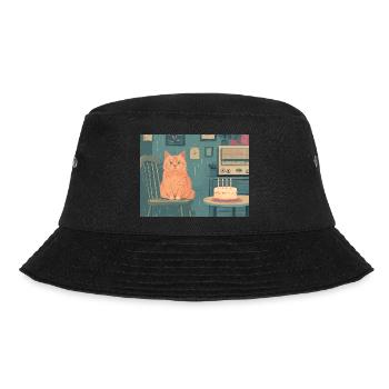 Happy Birthday cat - Bucket Hat - Schwarz - Vorne - Lela (165cm)