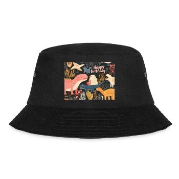 Happy Birthday Dino - Bucket Hat - black - Front - Lela (165cm)