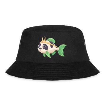 PandaPanzerwels – Süßes Hybrid-Design - Bucket Hat - Schwarz - Vorne - Lela (165cm)
