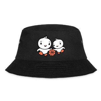 2 Birds Playing Basketball Together Fun Sports Cute - Bucket Hat - black - Front - Lela (165cm)