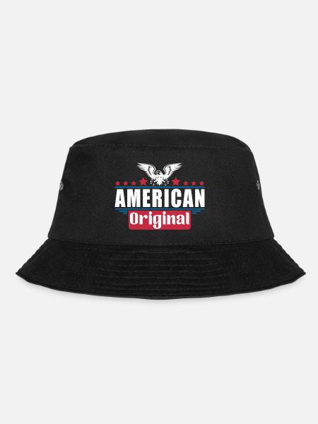 Patriotischer Adler Amerikanische Flagge Design - Bucket Hat - Schwarz