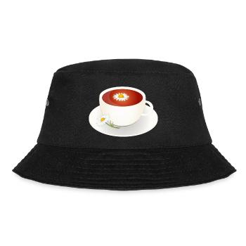 Motif de thé à la camomille avec fleur dans une élégante tasse - Bob - noir - Devant - Lela (165cm)