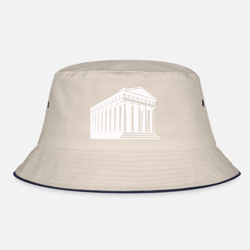 Antike griechische Tempelillustration Bucket Hat