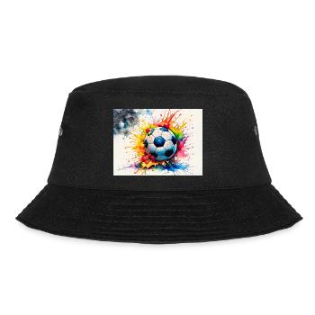 Explosiver Aquarell-Fußball - Bucket Hat - Schwarz - Vorne - Lela (165cm)