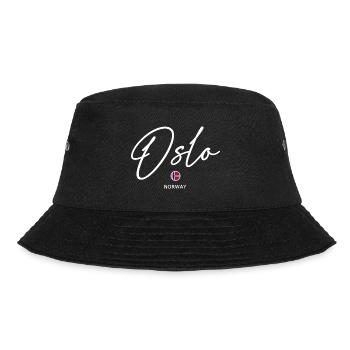 Oslo - Norway Flag - Lettering - Norge - Norwegen - Bucket Hat - black - Front - Lela (165cm)