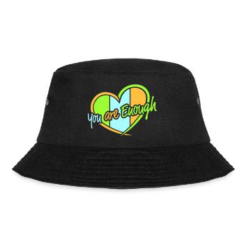 You Are Enough Self Love Motivational Quote - Bucket Hat - black - Front - Lela (165cm)