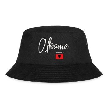 Hergestellt in Albanien, albanische Wurzeln - Bucket Hat - Schwarz - Vorne - Lela (165cm)