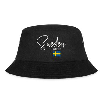 Hergestellt in Schweden, schwedische Wurzeln - Bucket Hat - Schwarz - Vorne - Lela (165cm)