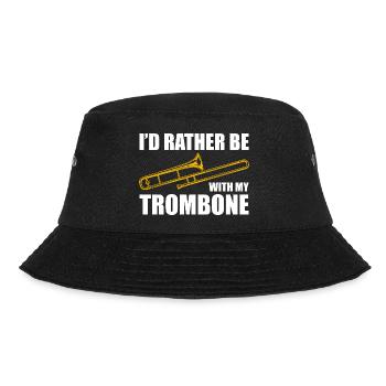 Be with my trombone Posaunenspieler Posaunist - Bucket Hat - Schwarz - Vorne - Lela (165cm)
