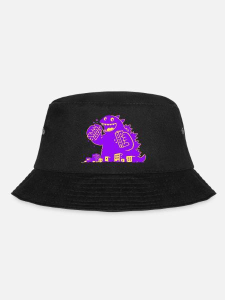 Monster frisst Stadt - Bucket Hat - Schwarz