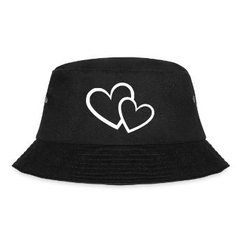 white heart white gift valentine's day - Bucket Hat - black - Front - Lela (165cm)