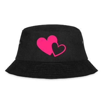 Valentinstag Herz pink rosa Geschenk Valentinstag - Bucket Hat - Schwarz - Vorne - Lela (165cm)