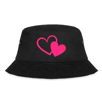 Valentinstag Herz pink rosa Geschenk Valentinstag - Bucket Hat - Schwarz - Vorne - Lela (165cm)