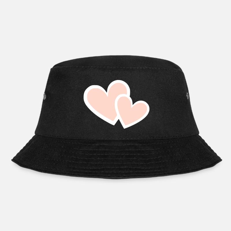 Valentinstag Pink Heart, Valentinstag - Bucket Hat - Schwarz