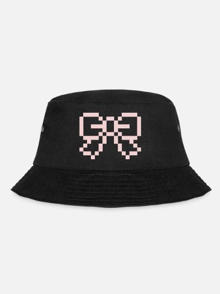 Pink Pixel Bow - Bucket Hat - Schwarz