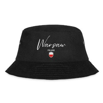 Warschau, Polen, elegantes Design Warschau - Bucket Hat - Schwarz - Vorne - Lela (165cm)