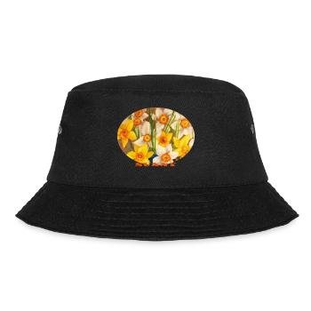	Sunny - Vibrant Yellow Daffodils Oval Art - Bucket Hat - black - Front - Lela (165cm)