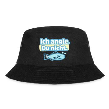 Ich angle. Du nicht. Fischdesign - Bucket Hat - Schwarz - Vorne - Lela (165cm)