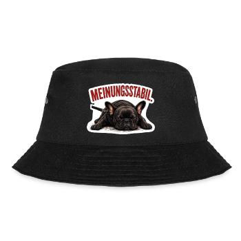 Frenchie – Meinungsstabil Bully - Bucket Hat - Schwarz - Vorne - Lela (165cm)