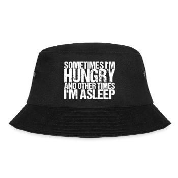 Hungry or Dreaming: Bold Type Quote - Bucket Hat - black - Front - Lela (165cm)