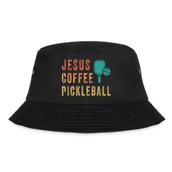Jesus Coffee Pickleball - Bucket Hat - Schwarz - Vorne - Lela (165cm)