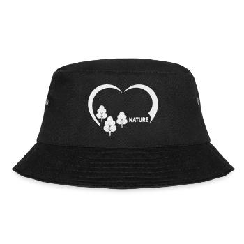 Herz Natur mit Bäumen - Bucket Hat - Schwarz - Vorne - Lela (165cm)
