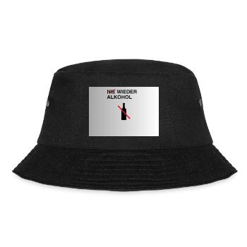 Nie Wieder Alkohol – Alkoholfrei - Bucket Hat - Schwarz - Vorne - Lela (165cm)