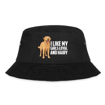 Labrador Retriever Ich mag meine Mädchen loyal und behaart - Bucket Hat - Schwarz - Vorne - Lela (165cm)