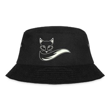 Fuchs Silhouette mit Schweif - Bucket Hat - Schwarz - Vorne - Lela (165cm)