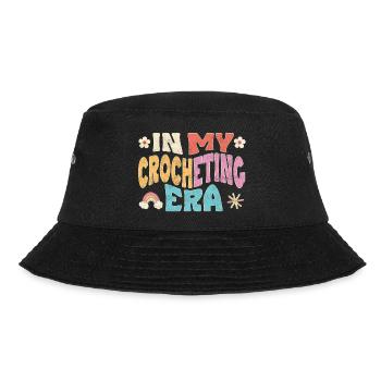 In my Crocheting Era - Bucket Hat - Schwarz - Vorne - Lela (165cm)