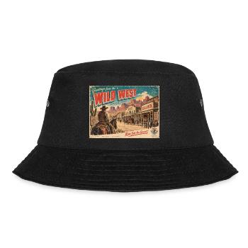 Grüße von der Wildwest-Retro-Postkarte - Bucket Hat - Schwarz - Vorne