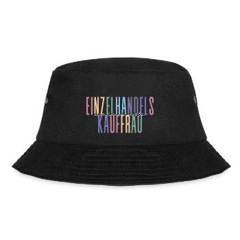 examinierte Einzelhandelskauffrau -buntes Design - Bucket Hat - Schwarz - Vorne - Lela (165cm)
