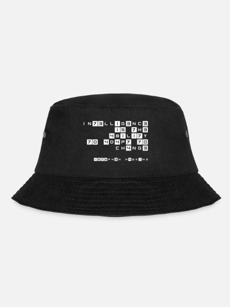 Stephen Hawking Intelligence Leetspeak - Bucket Hat - Schwarz