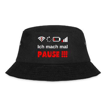Ich mach mal Pause ! Gamer Nerd Problem Wlan Akku - Bucket Hat - Schwarz - Vorne - Lela (165cm)