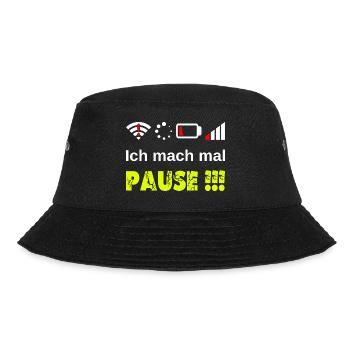 Ich mach mal Pause ! Gamer Nerd Problem Wlan Akku - Bucket Hat - Schwarz - Vorne - Lela (165cm)