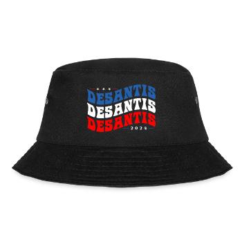 Vintage Groovy Ron DeSantis 2024 - Make America - Bucket Hat - Schwarz - Vorne - Lela (165cm)