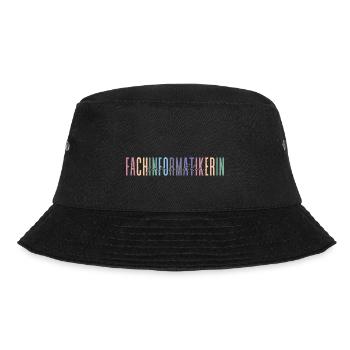 geprüfte Fachinformatikerin - buntes Design - Bucket Hat - Schwarz - Vorne - Lela (165cm)